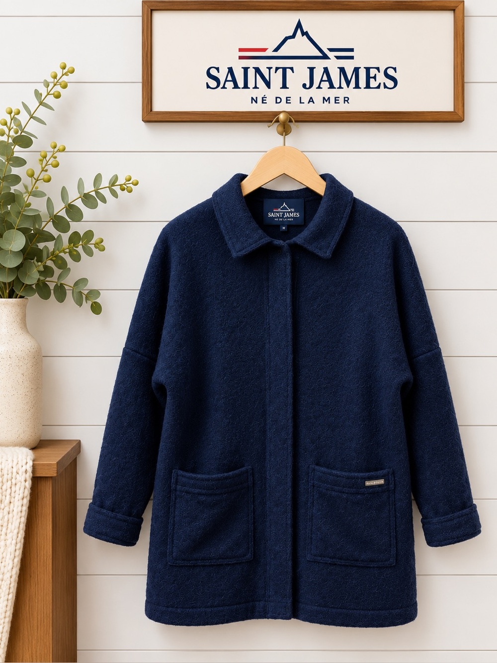 Saint James Navy Blue Long Cardigan – Size M / US 12